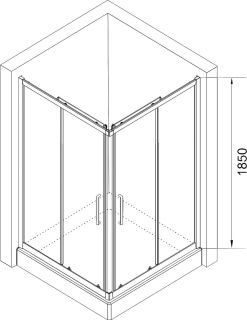 Душевой уголок RGW Classic CL-34 90х90, профиль хром